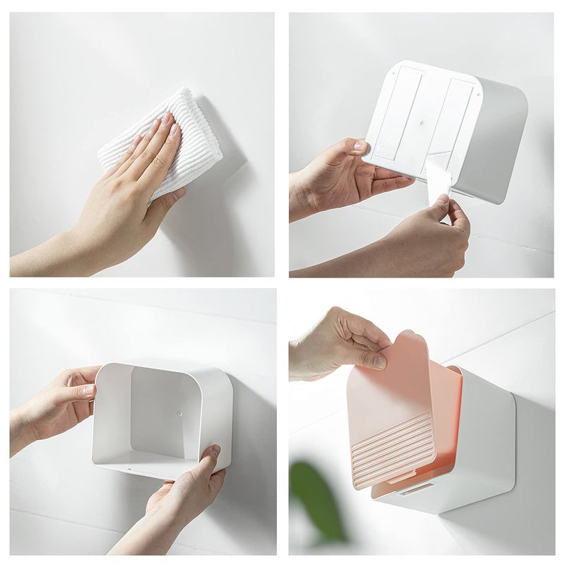 MORNITE Bathroom Canisters Organizer Storage Box Container Feminine Day Overnight Pad Holder Cotton Qtip Makeup Sponges Holder  White - Image 5